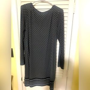 Michael Kors Size Large long sleeve dress black and silver